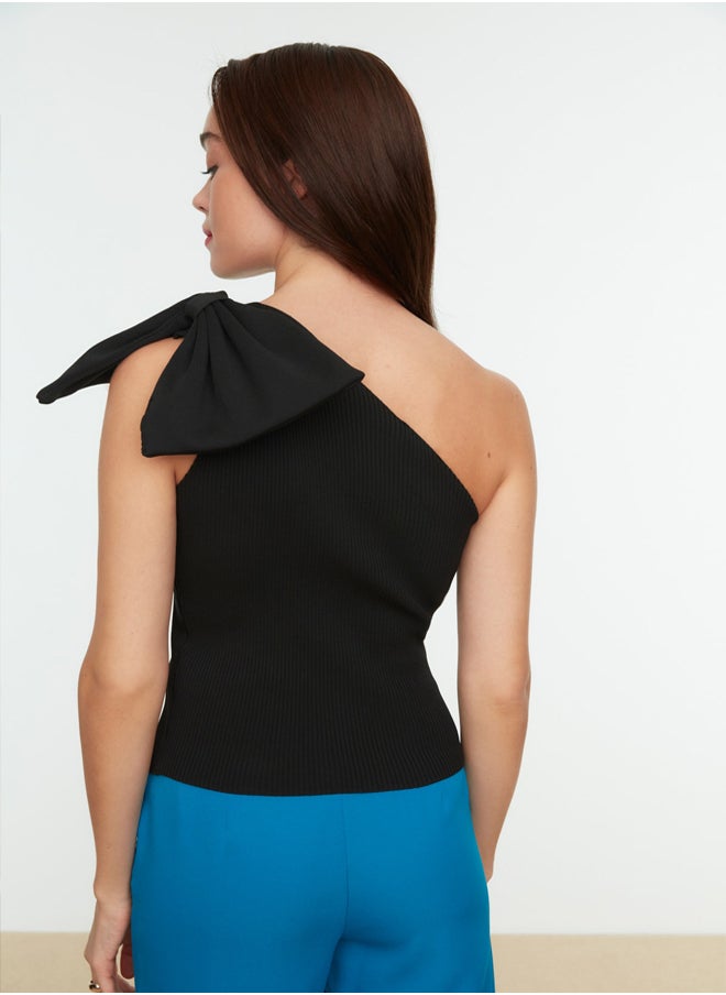 Black Knitwear Blouse TPRSS22BZ0166