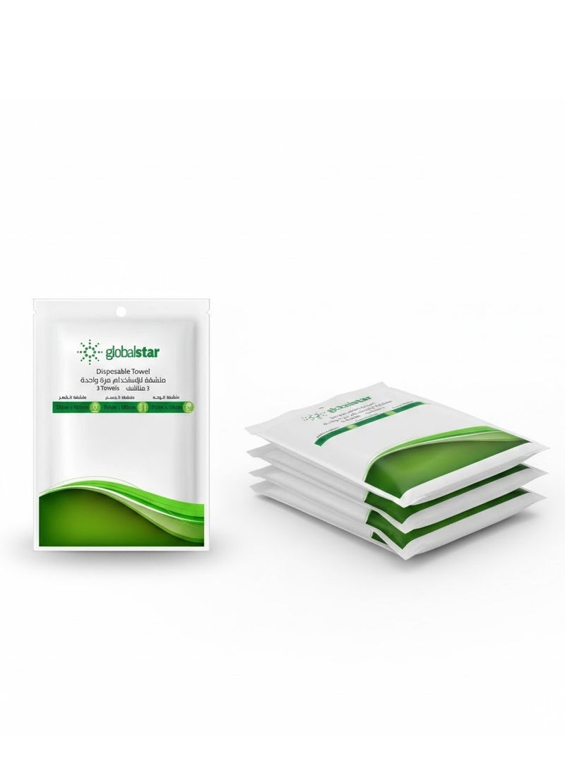 جلوبال ستار مناديل جلوبال ستار القابلة للاستخدام مرة واحدة (عبوة 40) - 3 مقاسات للوجه والجسم والشعر - Image 1