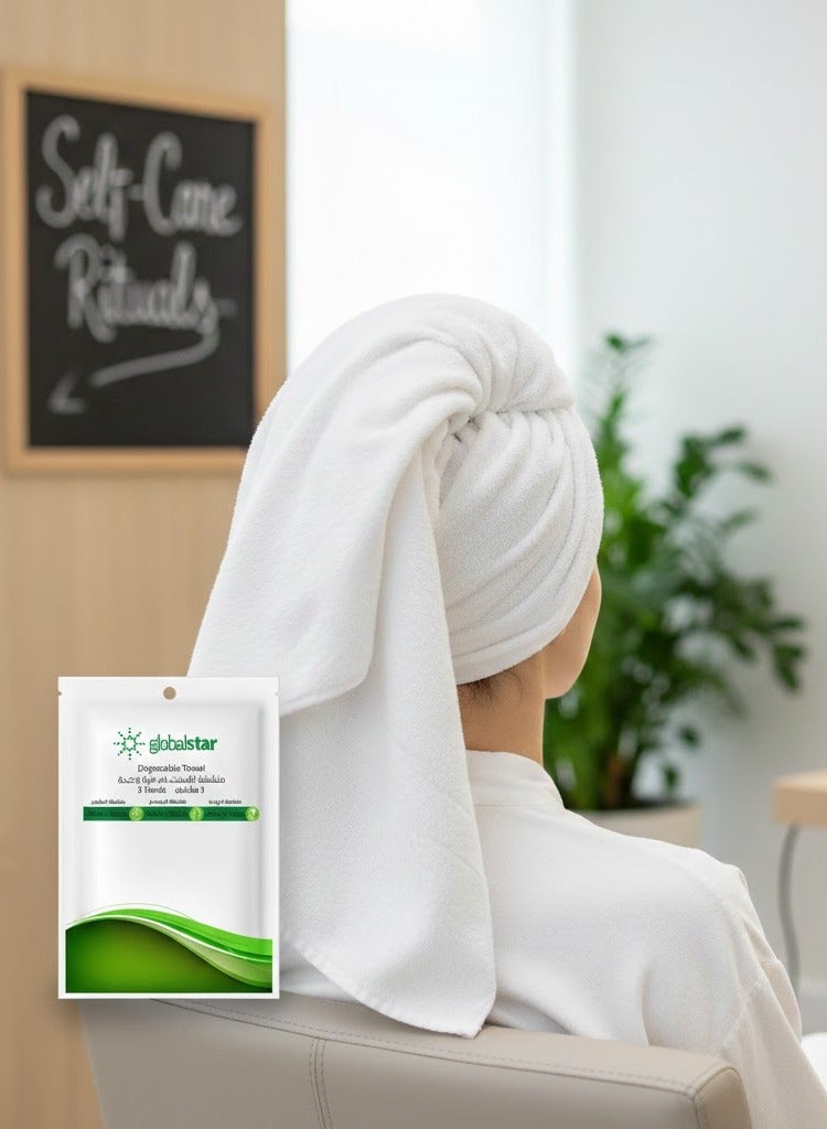 جلوبال ستار مناديل جلوبال ستار القابلة للاستخدام مرة واحدة (عبوة 40) - 3 مقاسات للوجه والجسم والشعر - Image 5