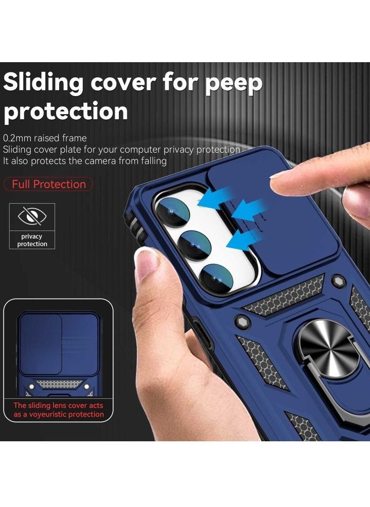 erorex - Case For Samsung Galaxy S23+ 5G Sliding Camshield Holder Phone Case Blue - Image 1
