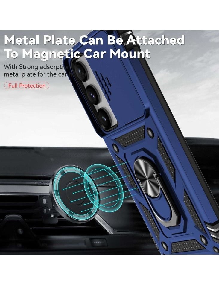erorex - Case For Samsung Galaxy S23+ 5G Sliding Camshield Holder Phone Case Blue - Image 1