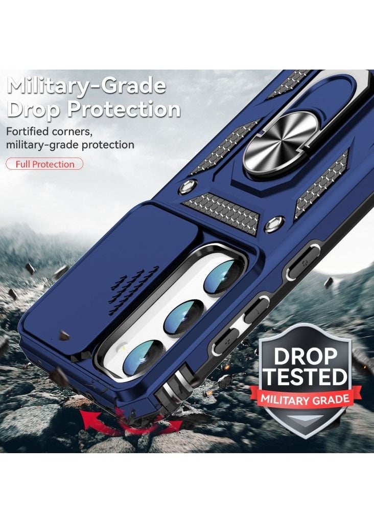 erorex - Case For Samsung Galaxy S23+ 5G Sliding Camshield Holder Phone Case Blue - Image 1