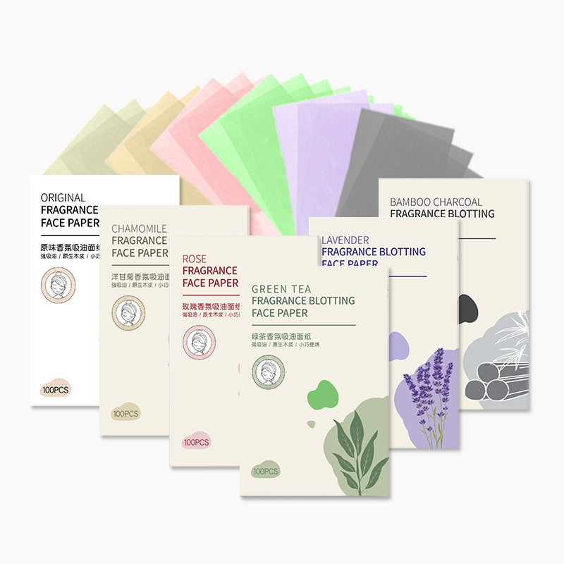 Face Oil Absorbing Paper 100 Pieces Of Linen Wood Pulp Particles Suede Fragrance Oil Absorbing Paper Portable Withdrawable Cosmetic Tool - Image 2