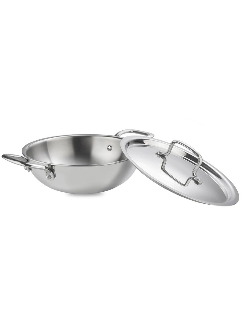 Home Pro HOME-PRO Triply Stainless Steel Kadhai 24cm Diameter with lid 2.6L Capacity (Triply, Induction Bottom) - Image 4