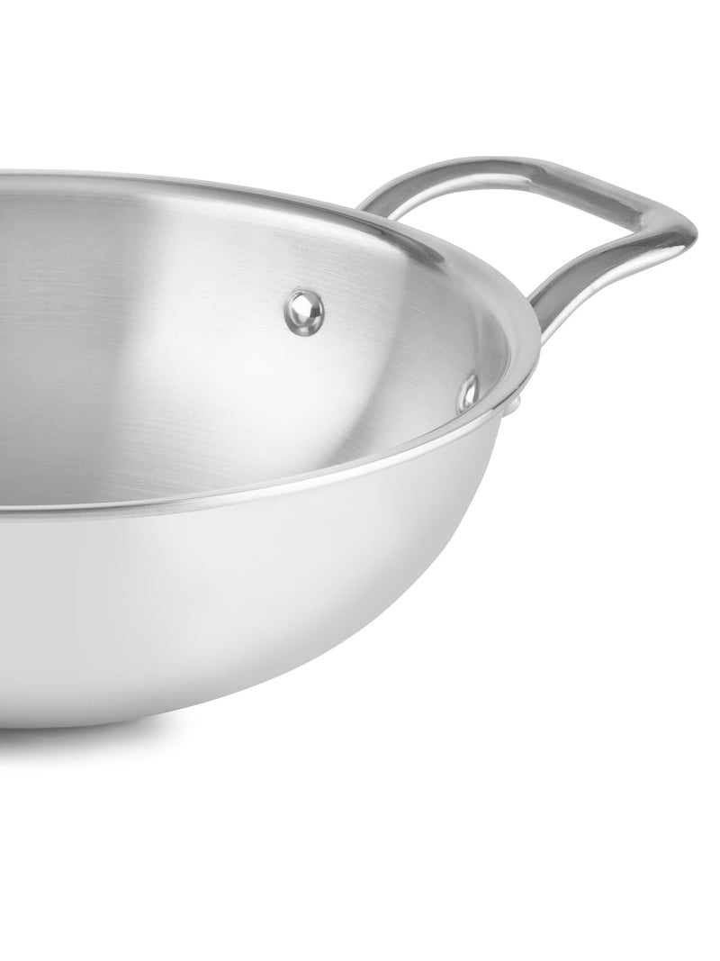 Home Pro HOME-PRO Triply Stainless Steel Kadhai 24cm Diameter with lid 2.6L Capacity (Triply, Induction Bottom) - Image 5