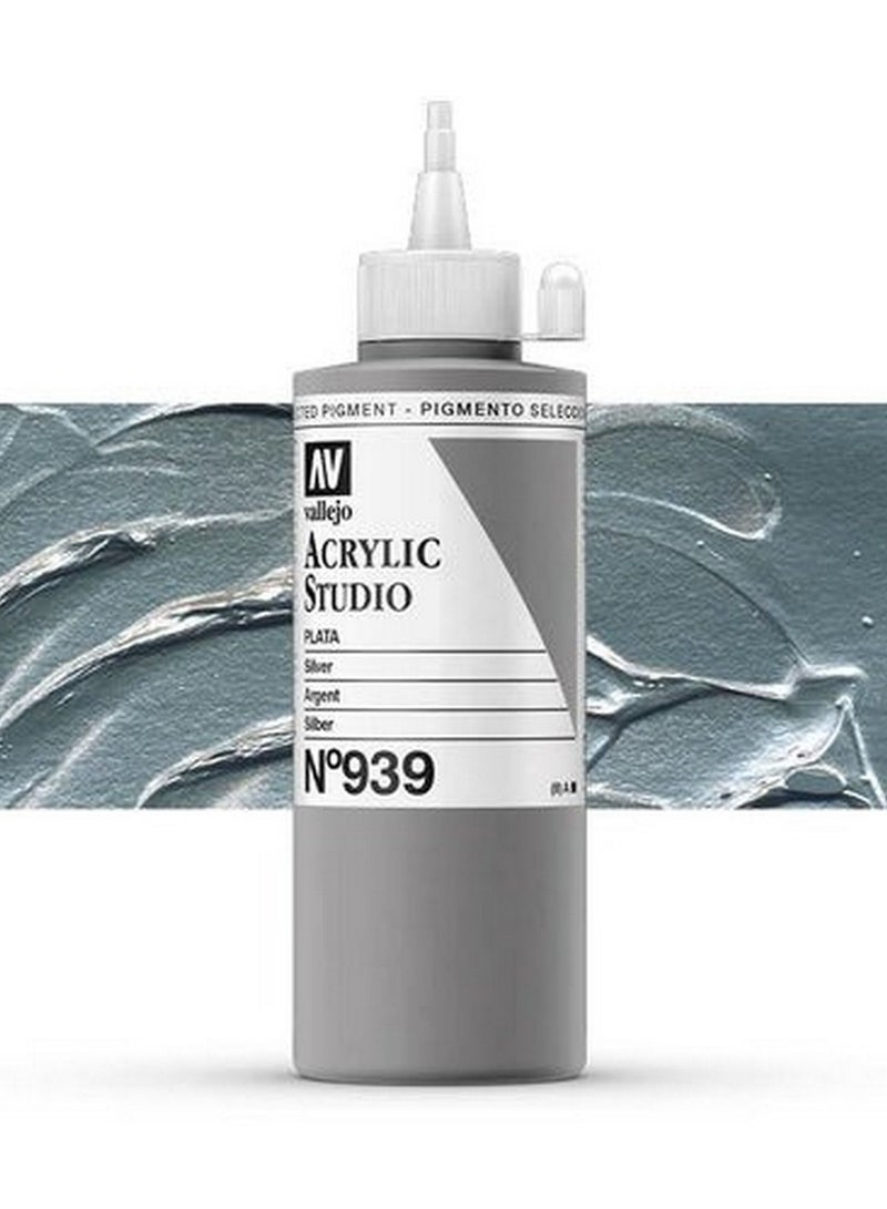 Vallejo Vallejo: Acrylic Studio - 200 ml Silver