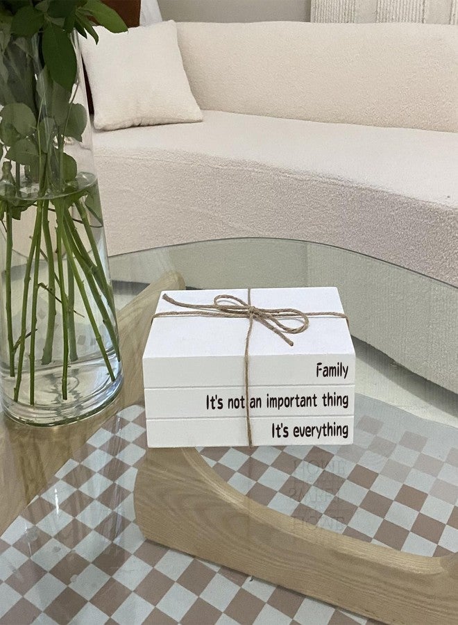 OMISHE Decorative Books for Home Decor, White Faux Books for Decoration, Rustic Farmhouse Stacked Display Books (Family) - Image 5