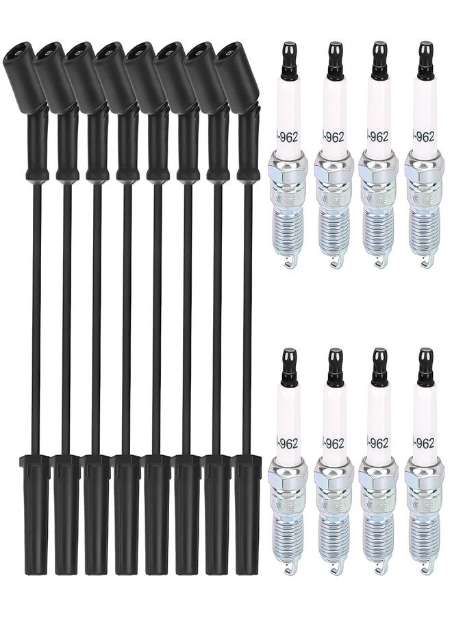 Endxedo شمعات إشعال Endxedo 41-962 وأسلاك شمعات الإشعال 9748HH، طقم أسلاك شمعات إشعال متوافق مع محركات شيفروليه 5.3 LS2 وLS3 وLS4 وLS7 - لسيارات إسكاليد، شيفروليه سيلفرادو، سابربان، جي إم سي سييرا، هامر H2 - Image 1