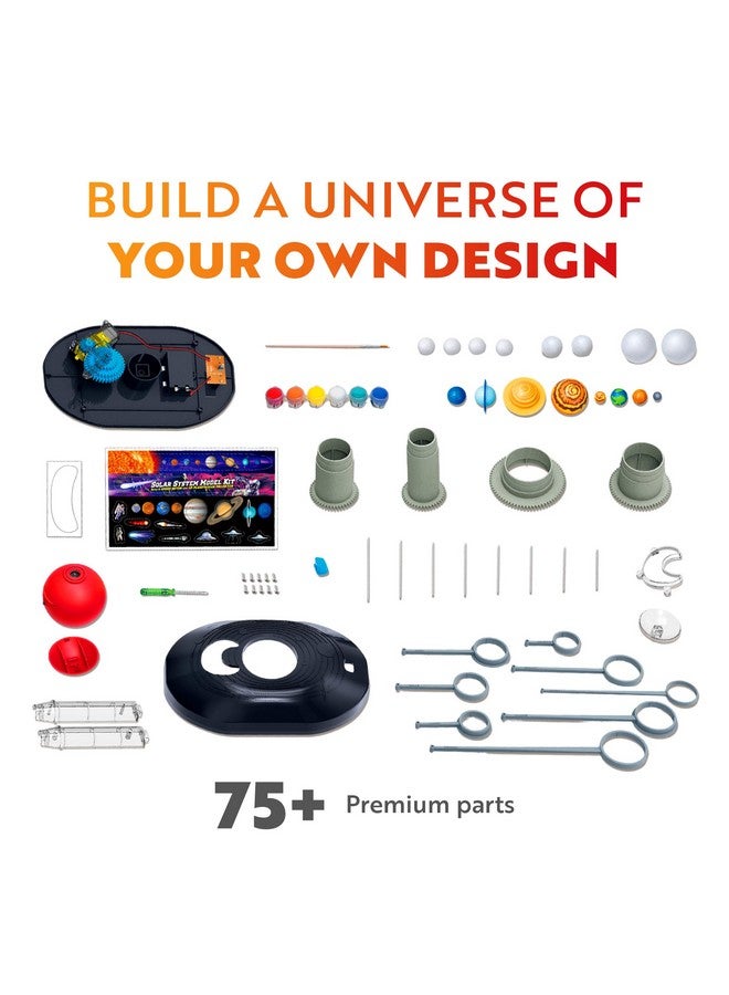 Playz Playz Premium Solar System Model Kit for Kids - 4 Speed Motor, HD Planetarium Projector, 8 Painted Planets & 8 White Foam Balls with Paint and Brush for a Hands-On STEM DIY Project for Space Toys  - Image 2