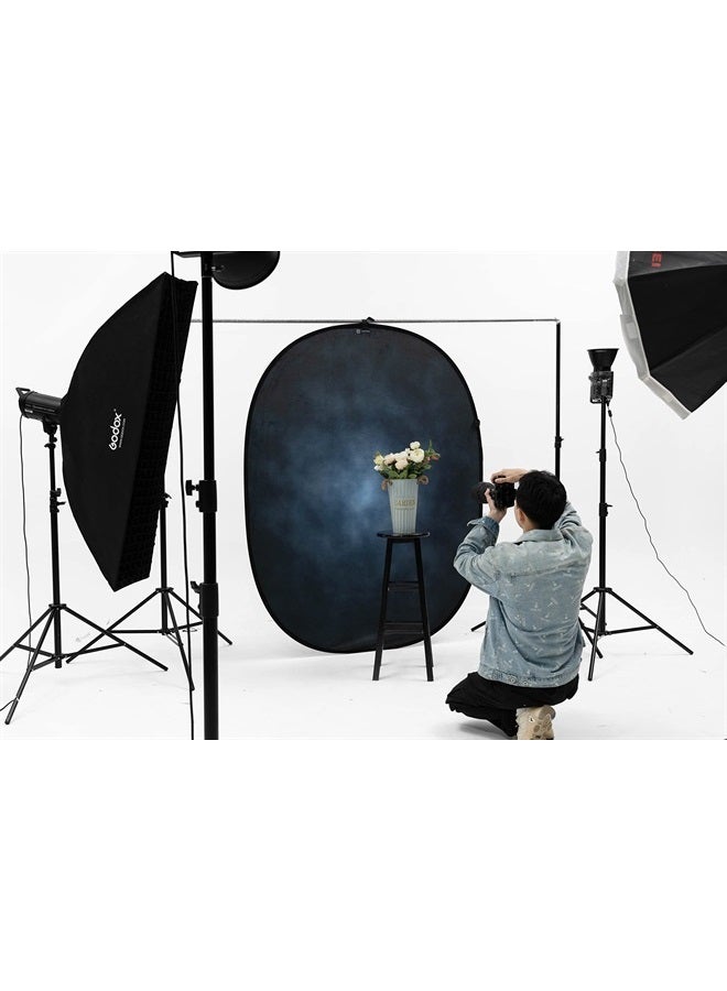 Kate خلفية قابلة للطي باللون الأزرق الداكن للتصوير خلفيات صور بنية قابلة للطي خلفية محمولة للصور الشخصية، البث المباشر، 5x6.5 قدم - Image 2