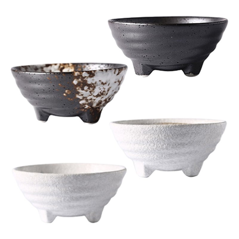 4Pcs Ceramic Sushi Plates Seasoning Plates Mustard Sushi Plates (Assorted Color) - Image 1