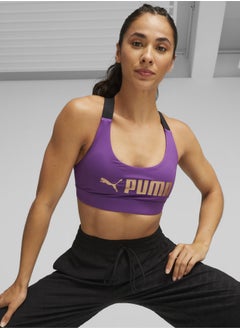 PUMA Fit Mid Impact Womens Purple Training Bra Top  - Image 2
