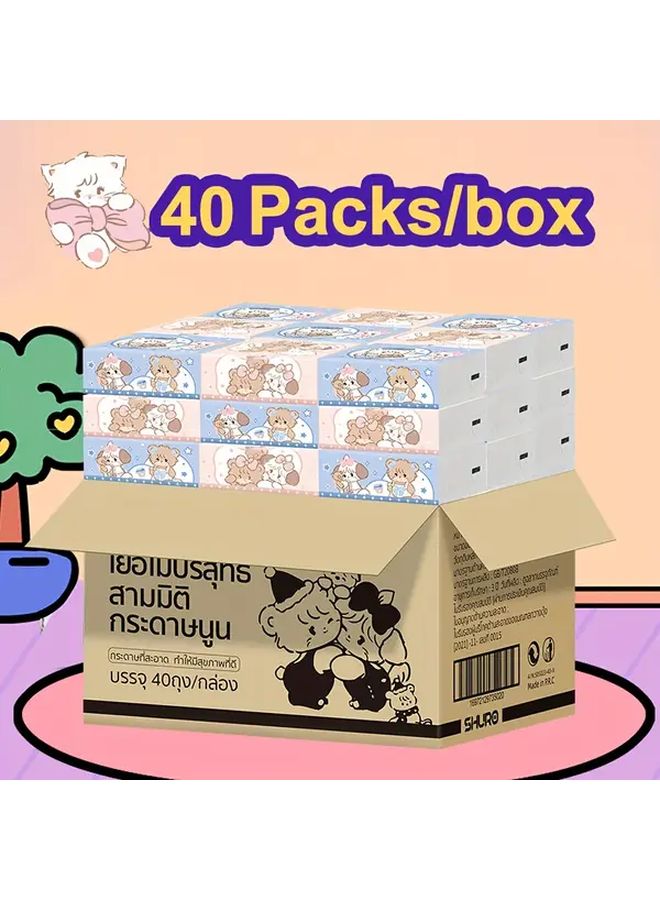 One Box Of 40 Packs Family Pack Premium Wood Pulp Toilet Paper 2800 Sheets - Image 2