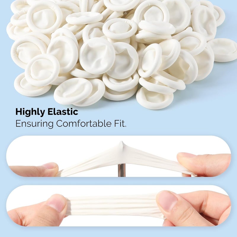 JMU Latex Finger Cots Medium 200Pcs Finger Protectors Disposable Finger Gloves - Image 5