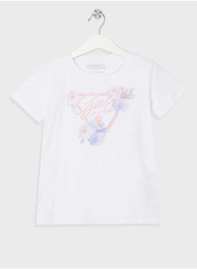 GUESS Kids Graphic Crew Neck T-Shirt