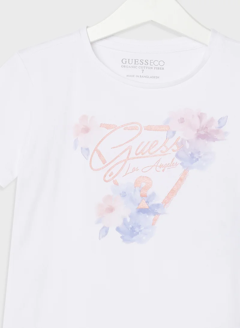 GUESS Kids Graphic Crew Neck T-Shirt