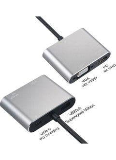NIBEMINENT 4-In-1 Type-C Multiport Converter Splitter Hub Grey/Black  - Image 5