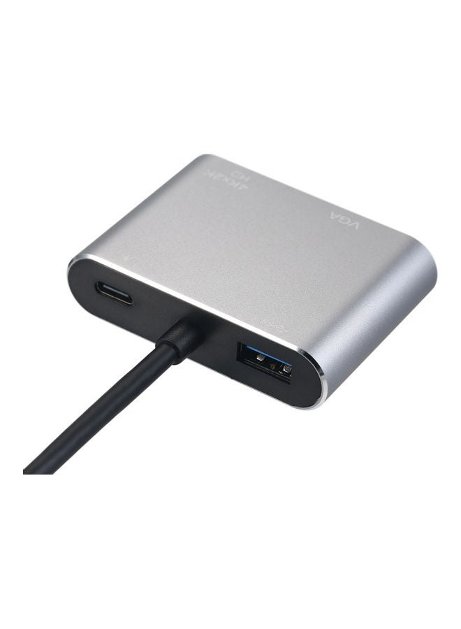 NIBEMINENT 4-In-1 Type-C Multiport Converter Splitter Hub Grey/Black  - Image 2