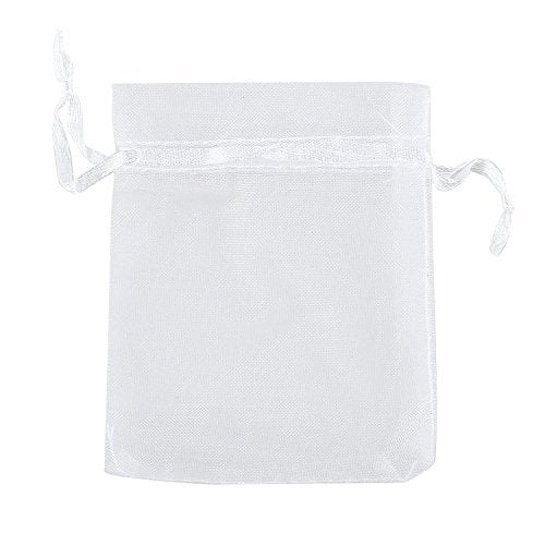 Ankirol 50pcs Sheer Organza Favor Bags 12 X 16 INCH X Large Organza Drawstring Bags (white) - Image 1