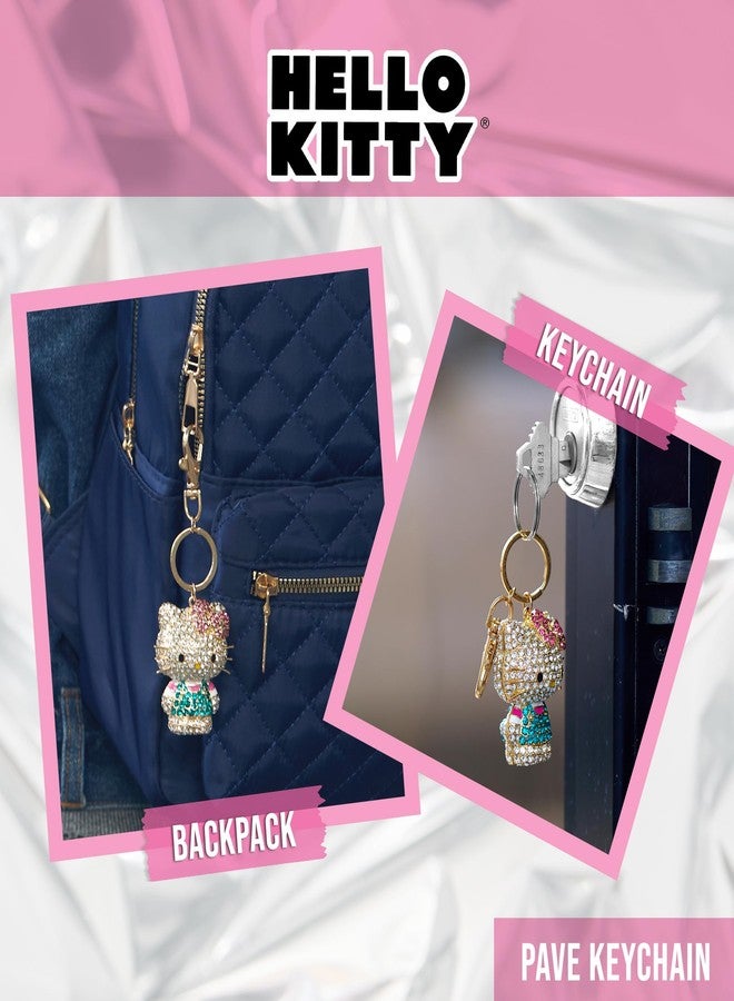 SALLY ROSE Hello Kitty Keychain Official License, Multicolored Pave Crystal Sanrio Keychain with Lobster Clip - Image 3