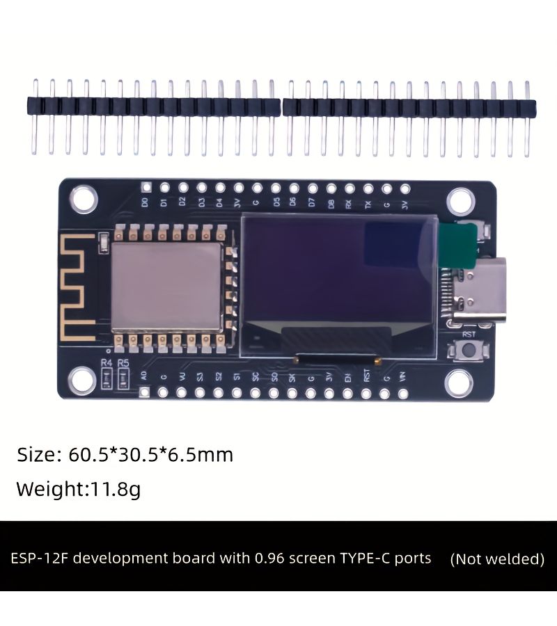 لوحة تطوير ESP8266 V3 مع شاشة OLED 0.96 بوصة CH340 ESP 12F قطعتان من النوع غير الملحوم - Image 3