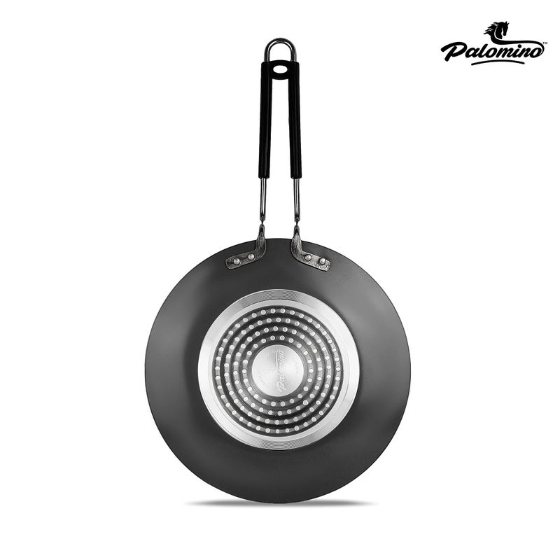 Palomino Aluminum Induction Base Griddle Roti | Chapathi | Chapati | Paratha Tawa with Handle (Black, 25cm, Pack of 1) - Image 3