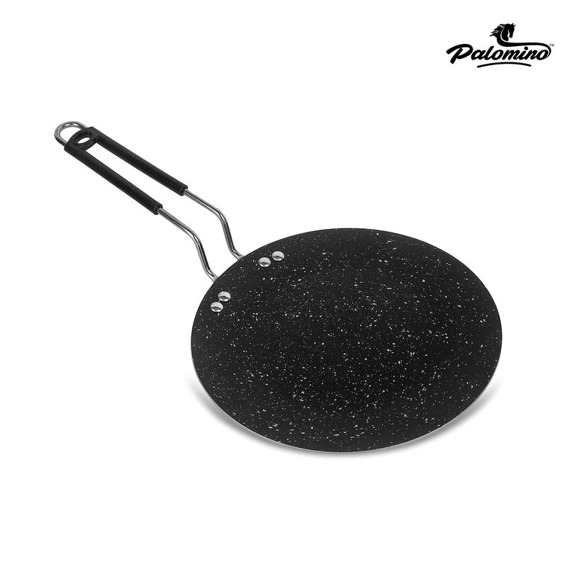 Palomino Aluminum Induction Base Griddle Roti | Chapathi | Chapati | Paratha Tawa with Handle (Black, 25cm, Pack of 1) - Image 5