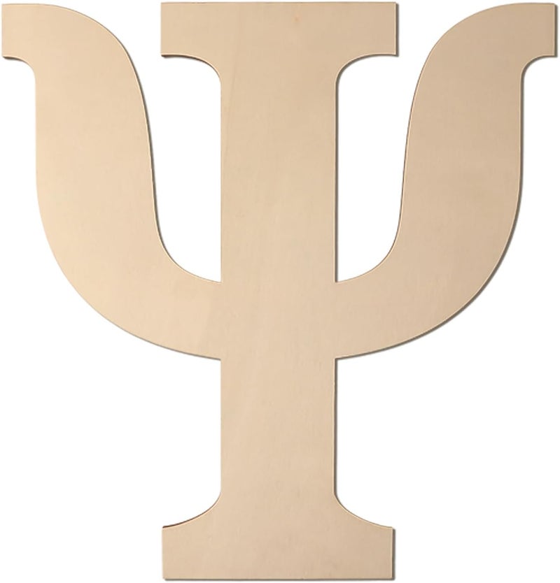 Focal20 Large Wooden Greek Letters 12 Inch Unfinished Greek Wooden Letters Ψ Psi Wood Alphabet Letters for Wall Decor DIY Crafts Sorority Fraternity Party Decoration Birthday Gift Nursery Home Wall Art - Image 1