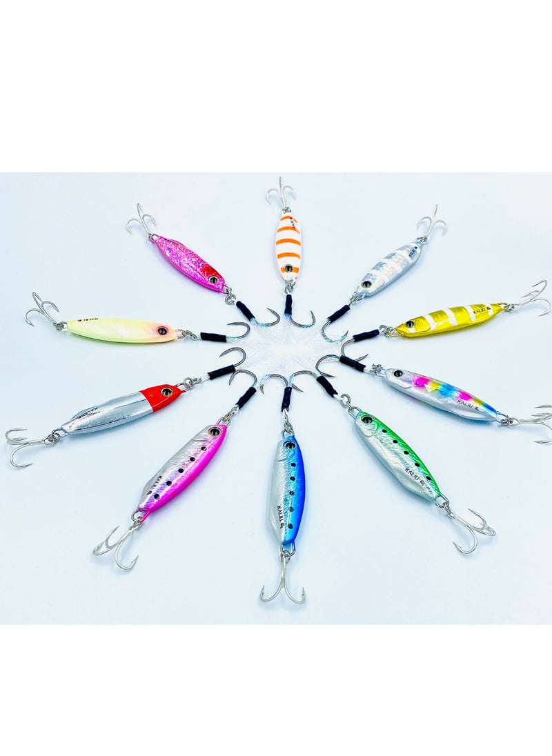 oakura Kaiju Jig Blue Sardines 60G Weights, Extra Sharp Bkk Hook, 10 Mesmerizing Colors - Lightweight Gear For Epic Fishing Adventures  - Image 2