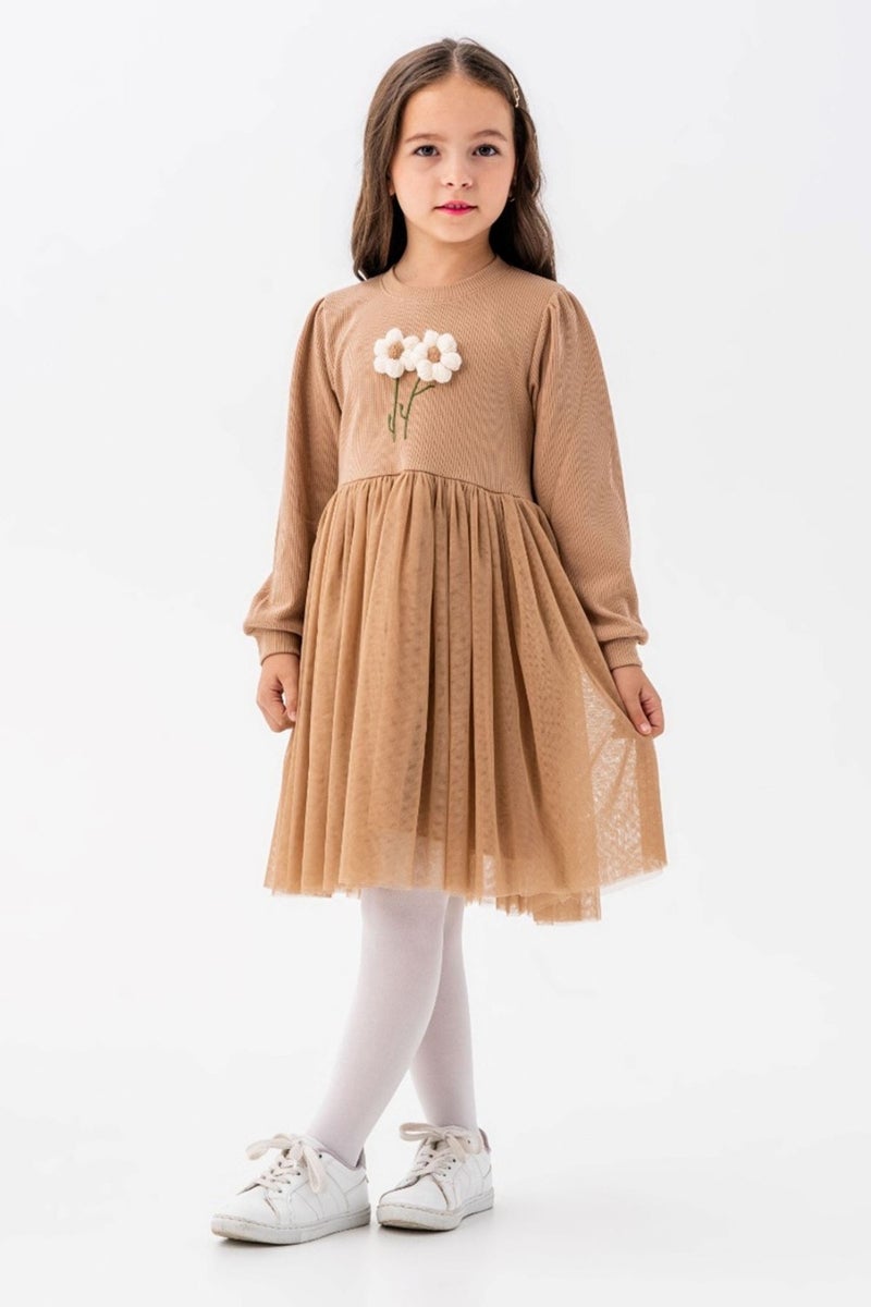 Miniğimin Cicileri Floral Appliqué Dress