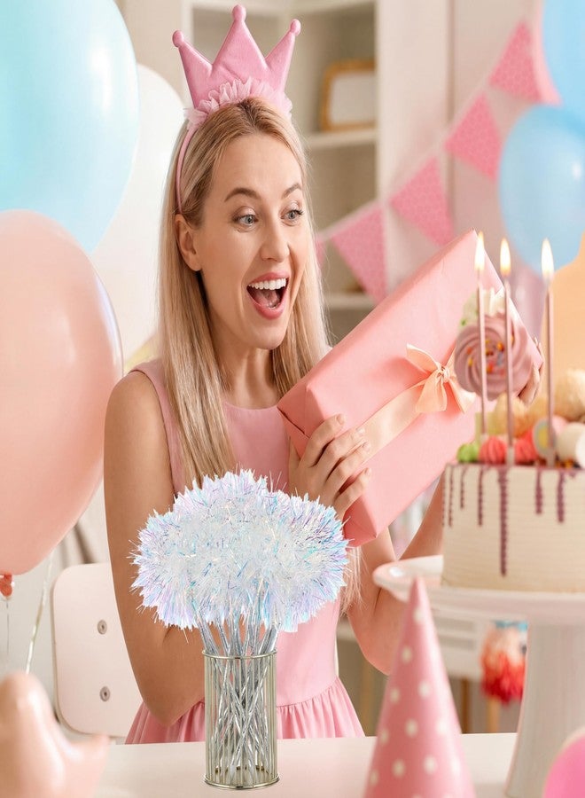 Saypacck مجموعة أقلام حبر جاف مزينة بكرات بوم بوم، 24 قطعة، من سايباك، هدايا حفلات أعياد الميلاد، أقلام لامعة براقة، أقلام أميرة، حشو أكياس الهدايا، زينة حفلات الزفاف، هدايا (فضي) - Image 5