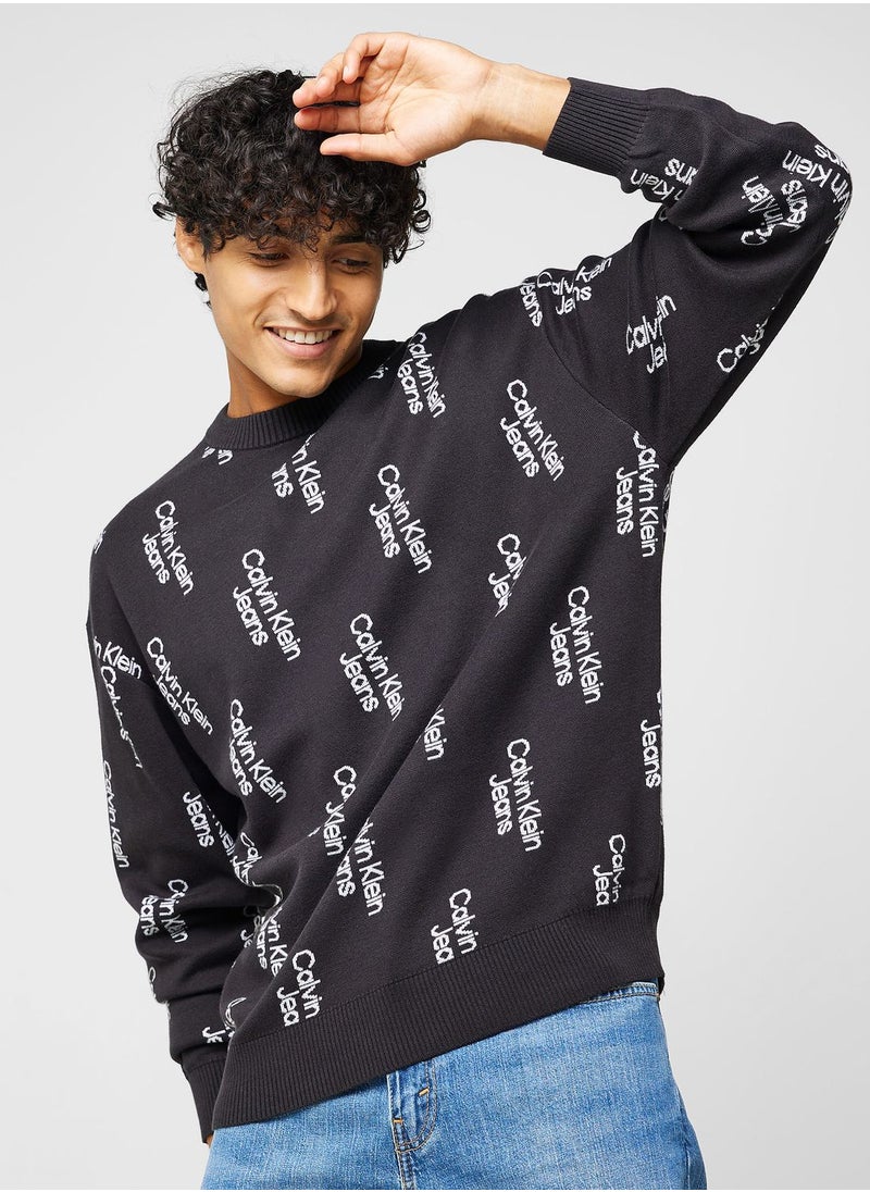 Calvin Klein Jeans - Stacked Logo Aop Sweater - Image 1