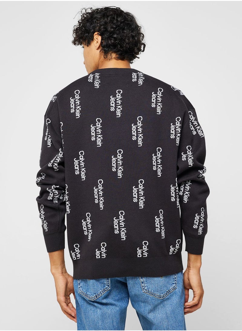 Calvin Klein Jeans - Stacked Logo Aop Sweater - Image 1