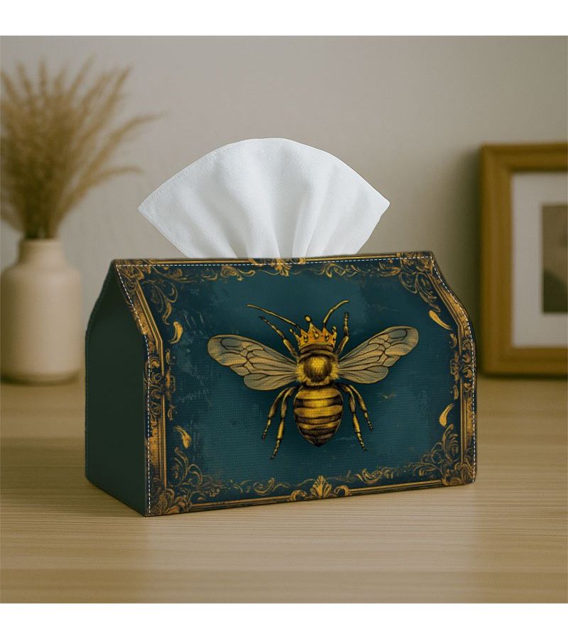 Vintage Artistic Bee Golden Ornate Tissue Box 18cm Decorative Holder - Image 4