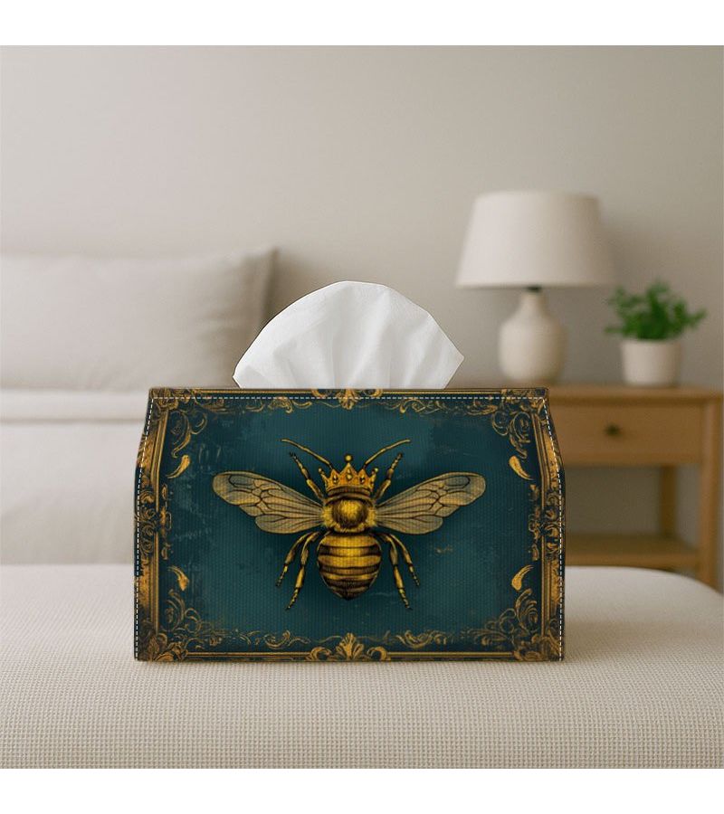 Vintage Artistic Bee Golden Ornate Tissue Box 18cm Decorative Holder - Image 5