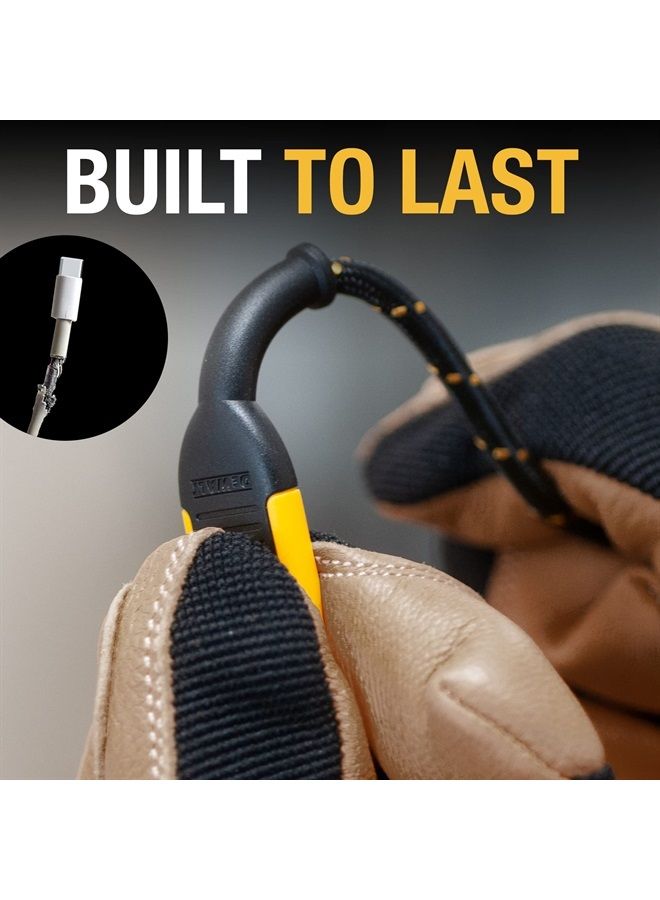 DEWALT Type C to USB Cable — Reinforced Braided Cable for USB to USB-C — Type C Fast Charging USB-C to USB-A Cable — Fast Charging Cord Type C — 10 ft - Image 3