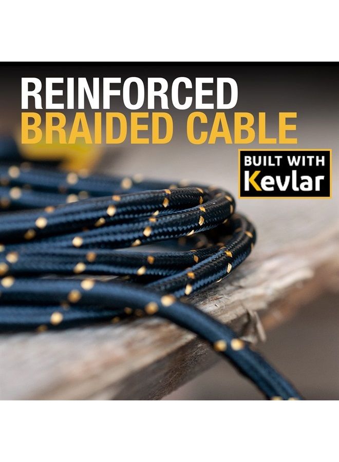 DEWALT Type C to USB Cable — Reinforced Braided Cable for USB to USB-C — Type C Fast Charging USB-C to USB-A Cable — Fast Charging Cord Type C — 10 ft - Image 2