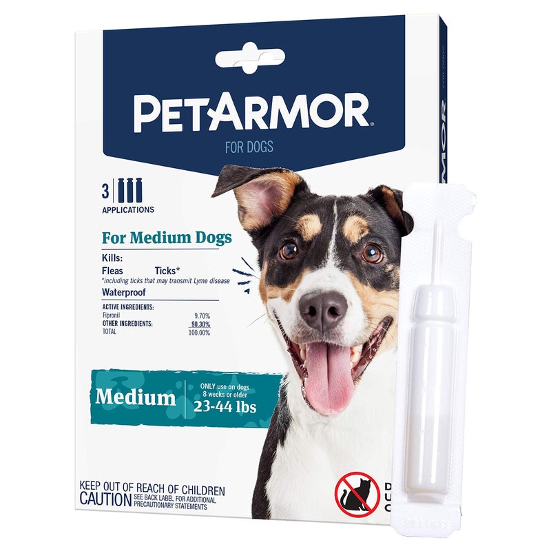 PETARMOR Flea & Tick Treatment for Medium Dogs with Fipronil (23 to 44 Pounds) 3 Monthly Applications - Image 2