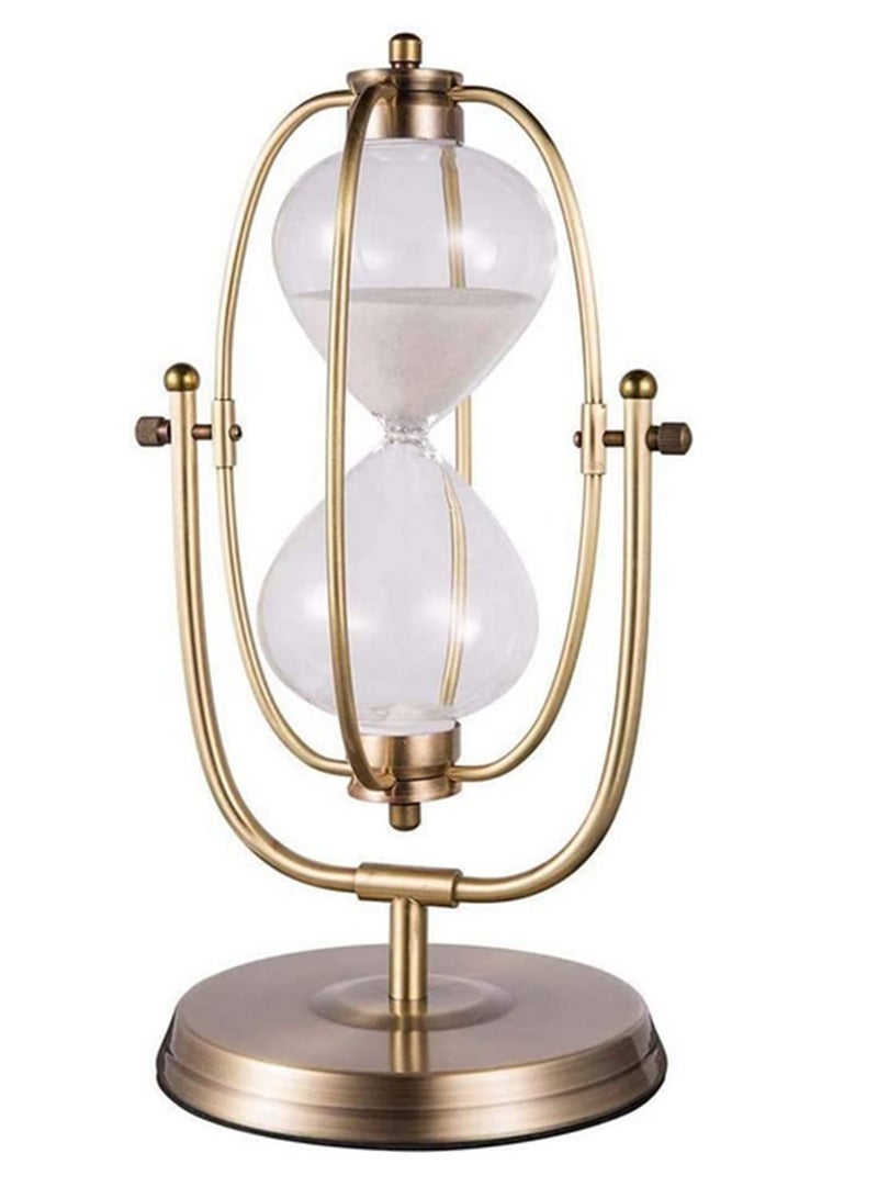 360 degree Rotating Vintage Sand Timerm30 Minute Metal Hourglass with Classic European Design Flip Desk Decor for Office Home Leak-Proof Sandglass Gift for Family Friends  - Image 1