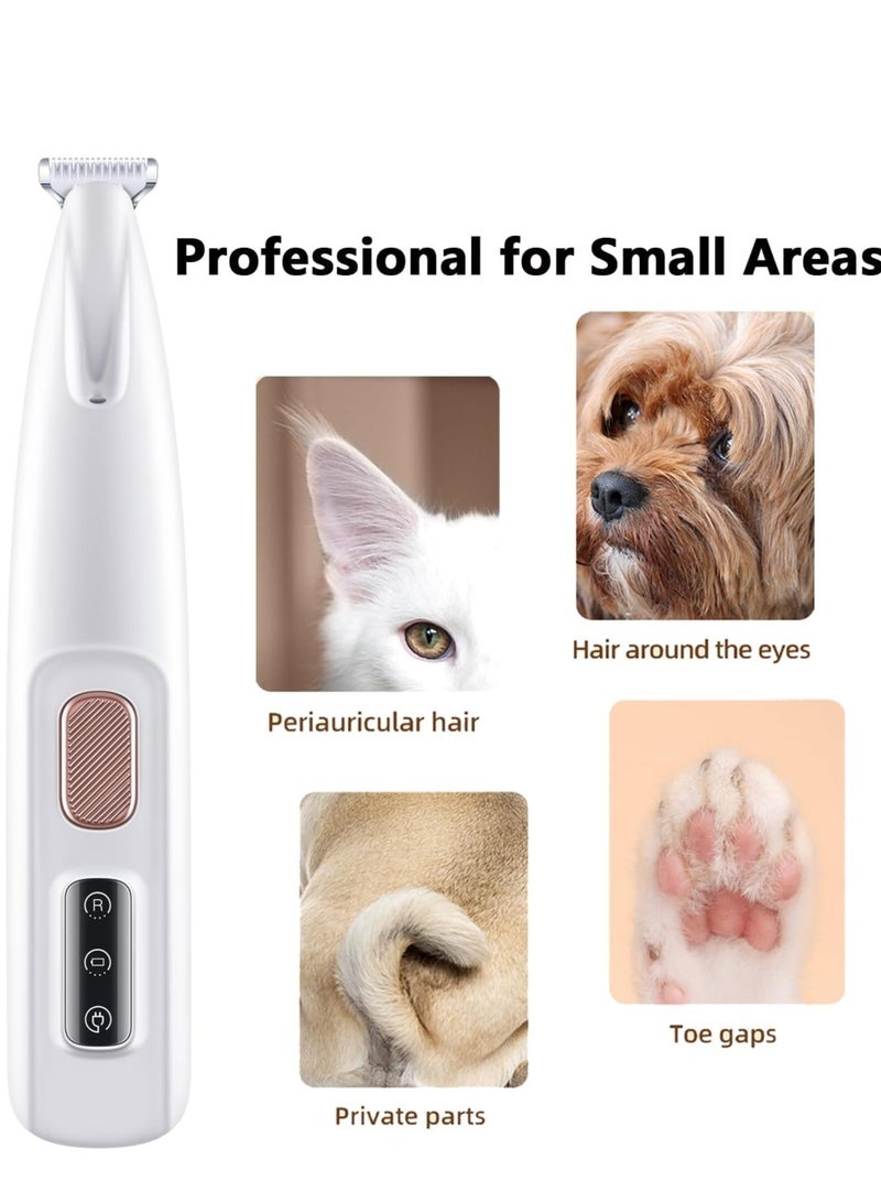 Clippers for Grooming, Dog Paw Trimmer with LED, Cordless 2 Speed Rechargeable Electric Low Noise Shaver Ceramic Blade for Hair Around Face, Claws Eyes Ears Rump - Image 4