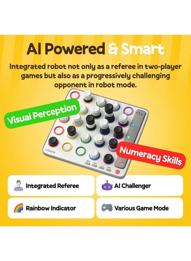 GiiKER Smart Four, 3D AI-Powered 4 in a Row Game, Strategy Board Games with Integrated Referee for 1-2 Players, Travel Games for Ages 6-12 and up, Birthday Gift for Kids Family Game Night - Image 4