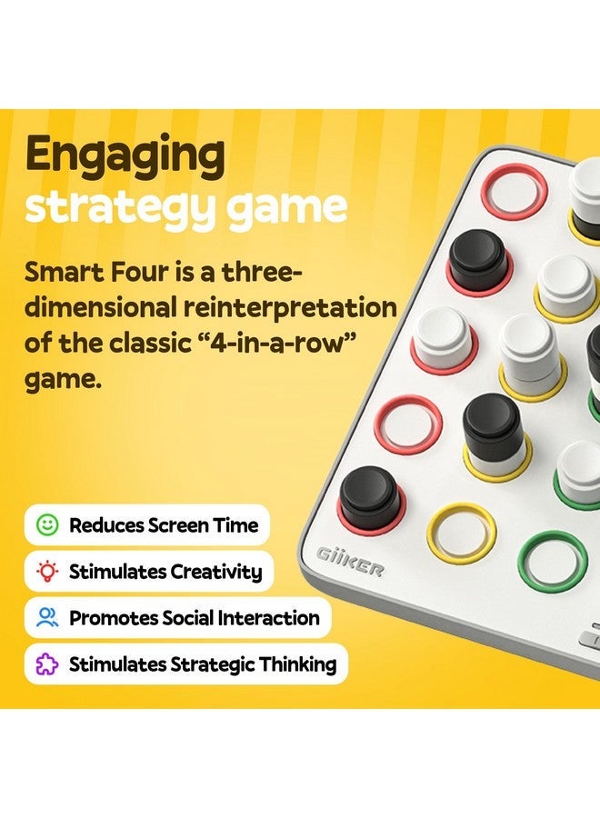GiiKER Smart Four, 3D AI-Powered 4 in a Row Game, Strategy Board Games with Integrated Referee for 1-2 Players, Travel Games for Ages 6-12 and up, Birthday Gift for Kids Family Game Night - Image 2