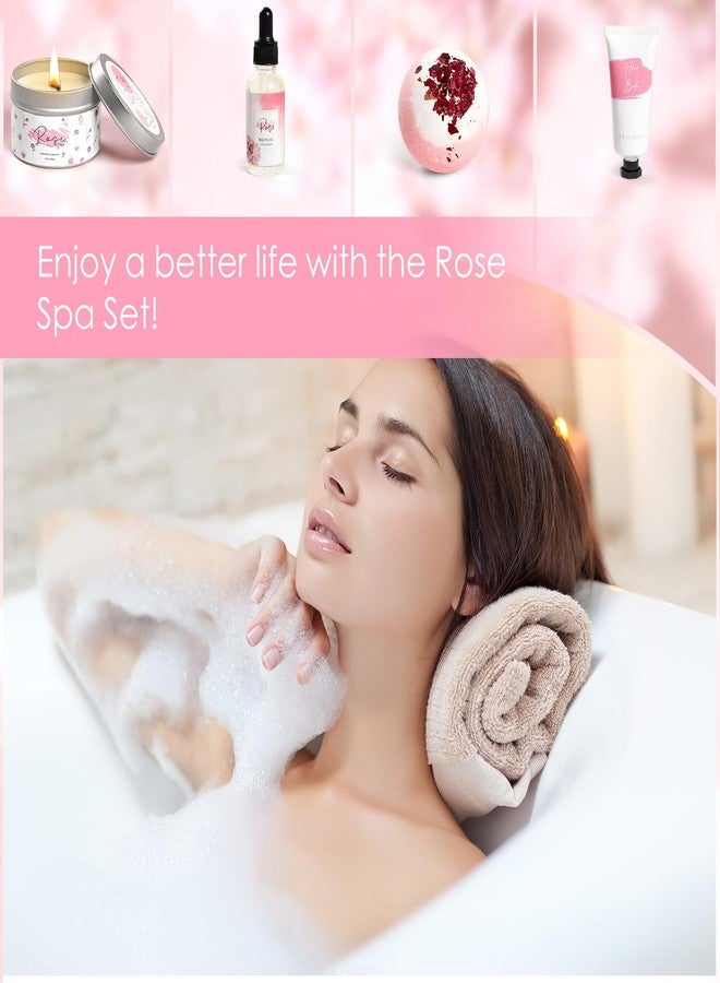 Frerdui Mother's Day Gifts，Rose Spa Gifts Set, Bath Gifts Set for Women, Relaxing Spa Gift Basket for Women, Self Care Package, Home Spa Products, Birthday Gifts for Mom Mother's Day (Rose) - Image 3