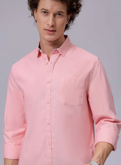 شركة المرآب الهندية Men Slim Fit Solid Full Sleeves Cutaway Collar Casual Shirt