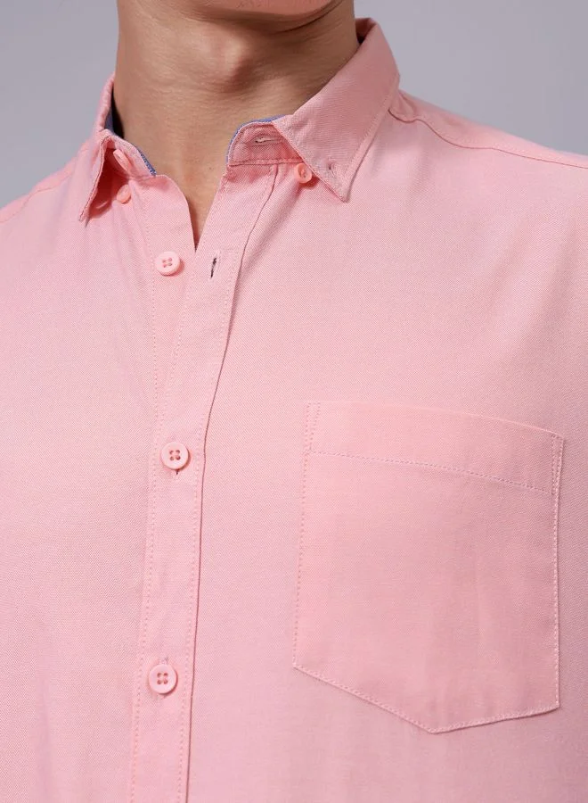 شركة المرآب الهندية Men Slim Fit Solid Full Sleeves Cutaway Collar Casual Shirt