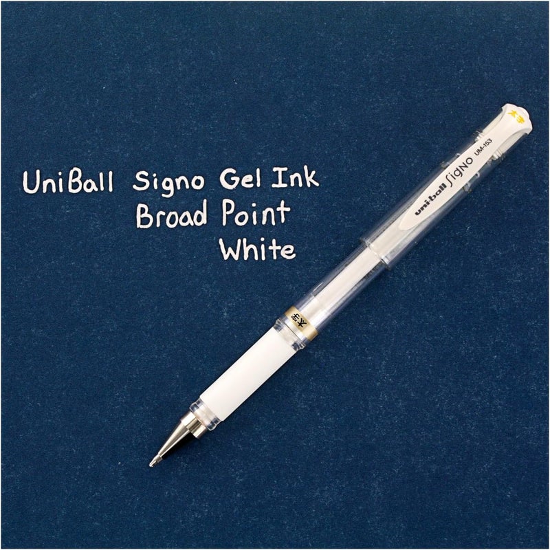 Uniball Uni-Ball Signo UM-153 White Gel Ink Pens - Pack of 6 - Image 3