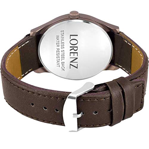 LORENZ Leather Brown Dial Men's Analog Watch And Brown Wallet Combo - Image 4