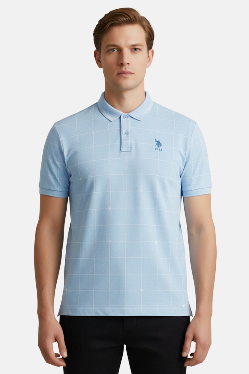 U.S. Polo Assn. قميص بولو قصير الأكمام للرجال بتصميم عادي مع شعار مطرز، متعدد الألوان - Image 1