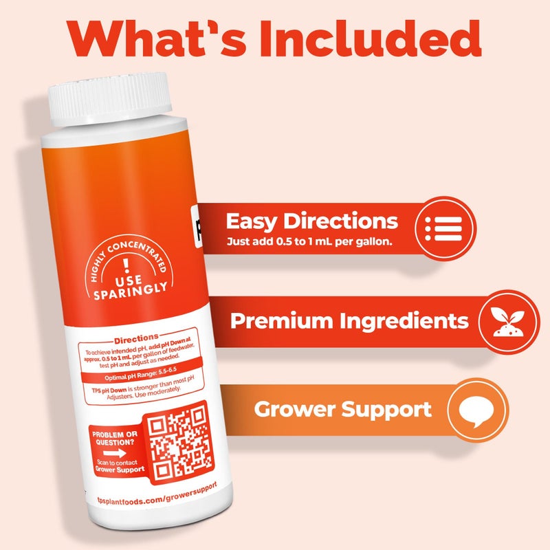 TPS NUTRIENTS Ultra Strength pH Down, Professional Acid pH Adjuster for Soil and Hydroponics, Buffering and Stability Control, 32 oz (1 Quart) - Image 4
