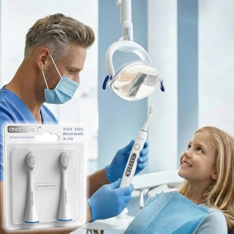 D-D-K Electric Toothbrush Replacement Brush Heads for Kids Brush Heads for Children - Pack of 2for ONOSONIC DX-1 Electric Toothbrush for Whiter Teeth Recommended by Dentists - Image 2